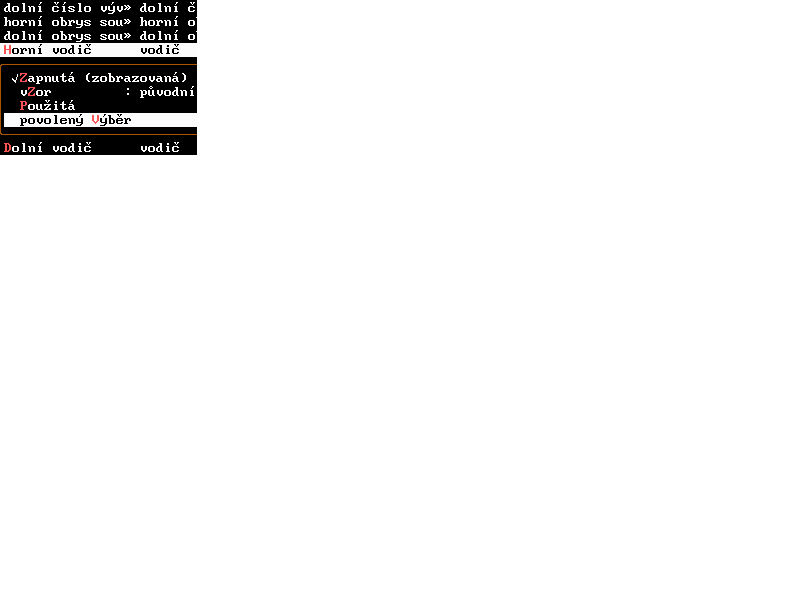 Menu nastaven� vrstvy v pohledu