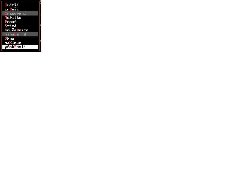 Menu ovl�d�n� zobrazen�